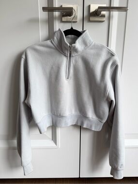 Baby Blue/Grey Cropped Quarter Zip
